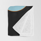 Mid-Century Modern Art 1.4 Aqua Orange Flower Throw Blanket Gallery Image 3
