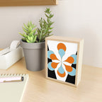 Mid-Century Modern Art 1.4 Aqua Orange Flower Mini Art Print Gallery Image 2
