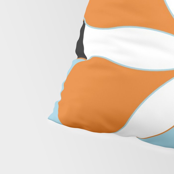 Mid-Century Modern Art 1.4 Aqua Orange Flower Pillow Sham Gallery Image 4