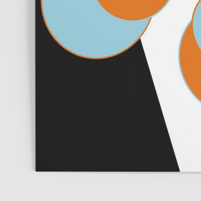 Mid-Century Modern Art 1.4 Aqua Orange Flower Poster Gallery Image 3