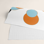 Mid-Century Modern Art 1.4 Aqua Orange Flower Wrapping Paper Gallery Image 2