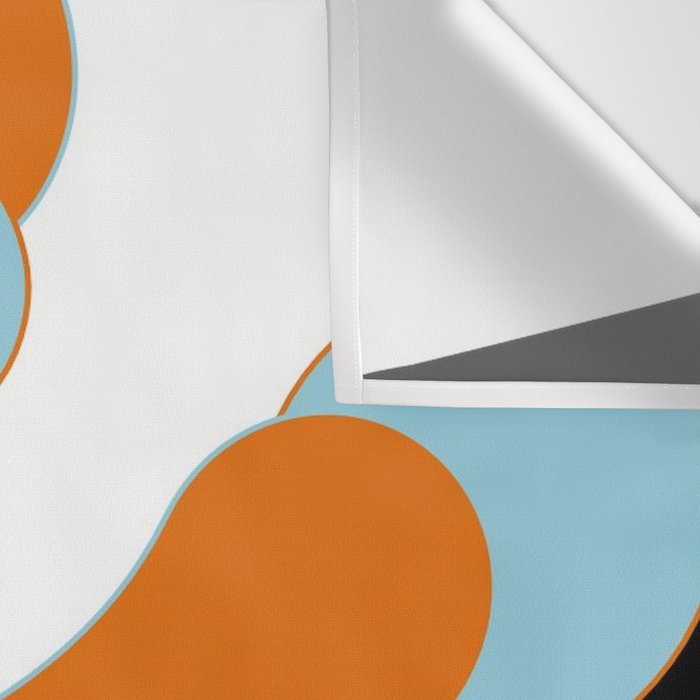 Mid-Century Modern Art 1.4 Aqua Orange Flower Wall Tapestry Gallery Image 3