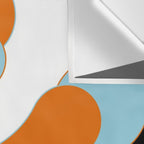 Mid-Century Modern Art 1.4 Aqua Orange Flower Wall Tapestry Gallery Image 3