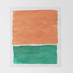 Emerald Green Tan Rothko Inspired Colourfield Squares Minimal Minimalist Mid Century Style by Ejaaz Haniff Throw Blanket Gallery Image 2
