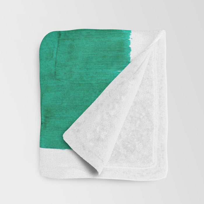 Emerald Green Tan Rothko Inspired Colourfield Squares Minimal Minimalist Mid Century Style by Ejaaz Haniff Throw Blanket Gallery Image 3