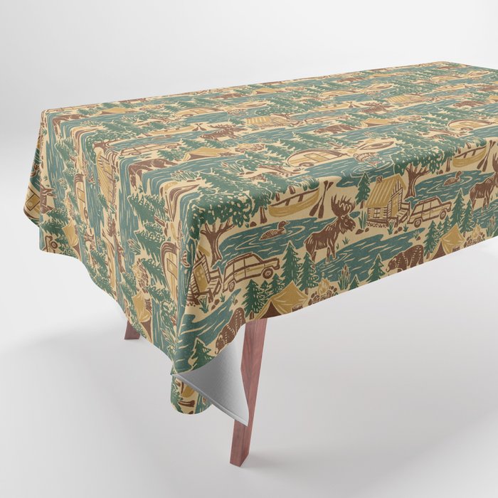 North Country Summer - spruce and gold Tablecloth Gallery Image 1