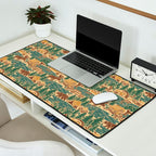 North Country Summer - spruce and gold Desk Mat Gallery Image 2