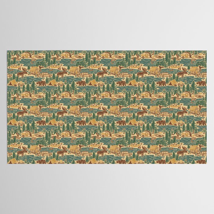 North Country Summer - spruce and gold Tablecloth Gallery Image 2