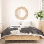 Mid Century Modern Minimalist Abstract Art Brush Strokes Black & White Ink Art Shapes Duvet Cover Gallery Image 3