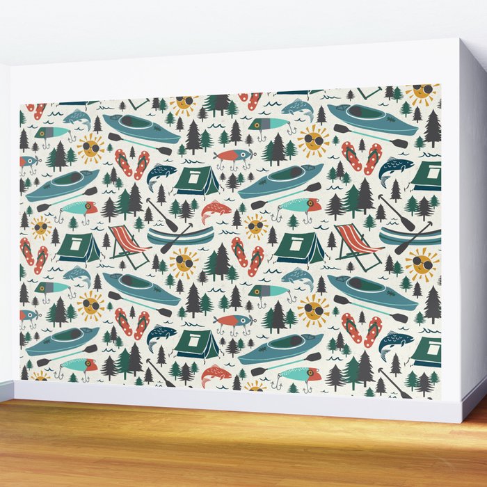 Lake Life - Summer Ivory Wall Mural Gallery Image 2