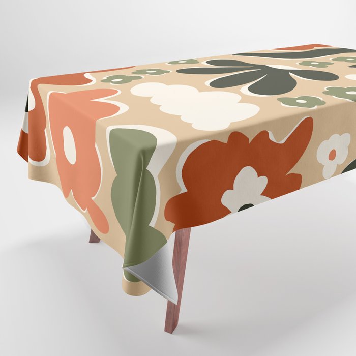 retro matisse flower garden  Tablecloth Gallery Image 1