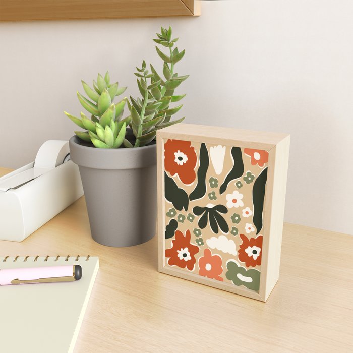 retro matisse flower garden  Mini Art Print Gallery Image 2