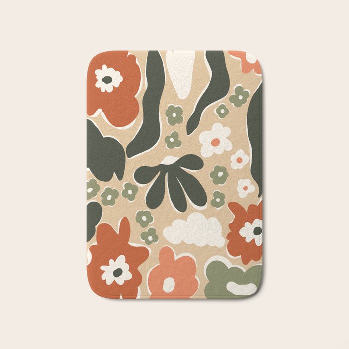 retro matisse flower garden  Bath Mat Gallery Image 1
