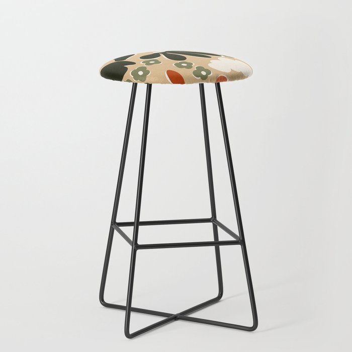 retro matisse flower garden  Stool Gallery Image 1