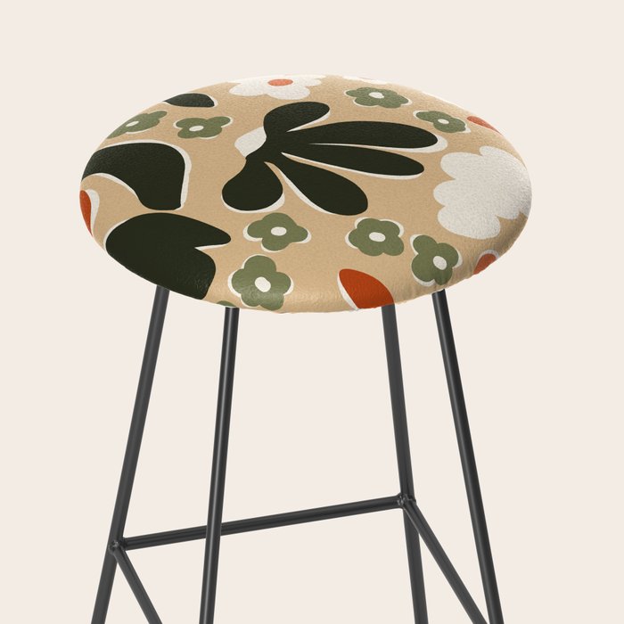retro matisse flower garden  Stool Gallery Image 2