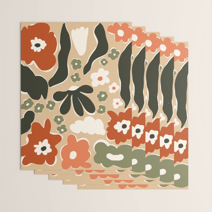 retro matisse flower garden  Wrapping Paper Gallery Image 3