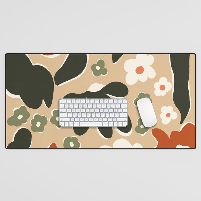 retro matisse flower garden  Desk Mat Gallery Image 1