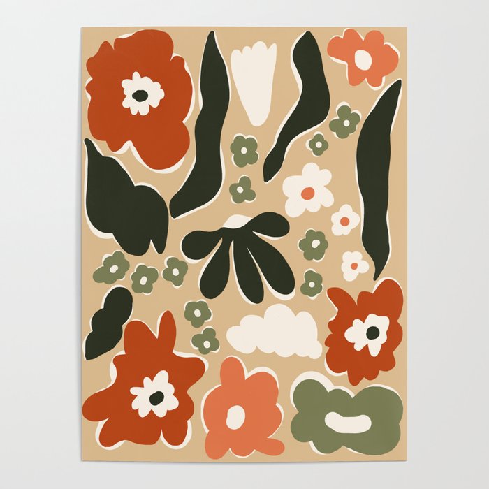 retro matisse flower garden  Poster Gallery Image 4