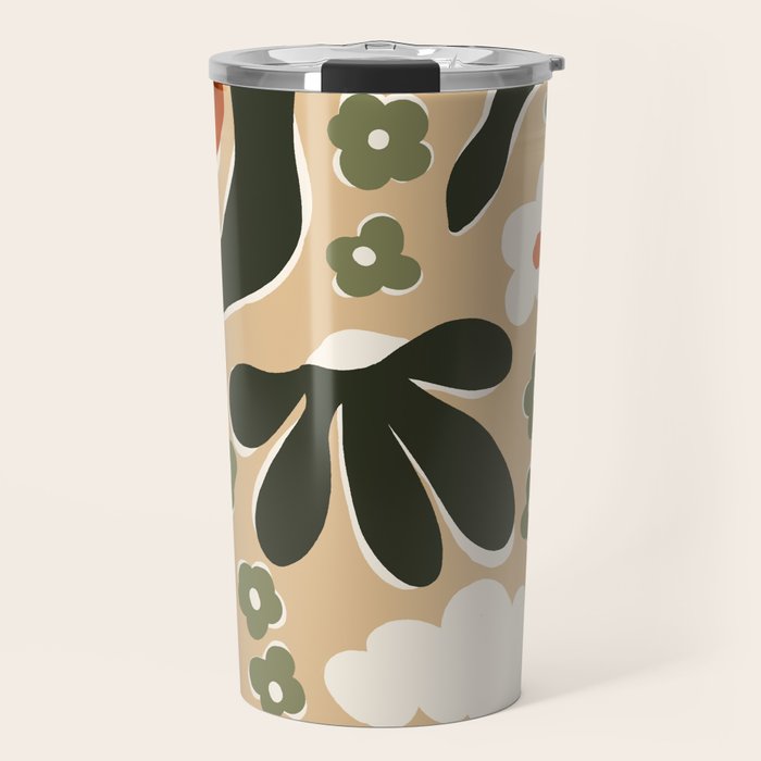 retro matisse flower garden  Travel Mug Gallery Image 1