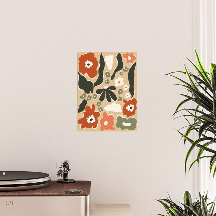 retro matisse flower garden  Poster Gallery Image 2