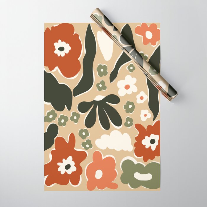retro matisse flower garden  Wrapping Paper Gallery Image 1