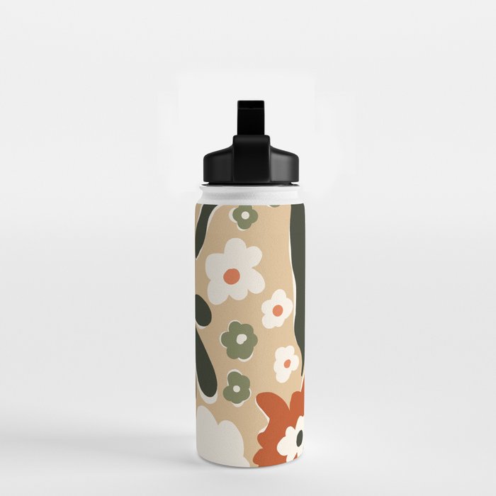retro matisse flower garden  Water Bottle Gallery Image 2