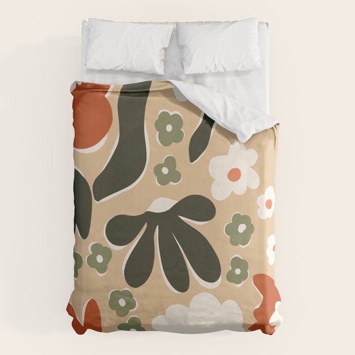 retro matisse flower garden  Duvet Cover Gallery Image 6