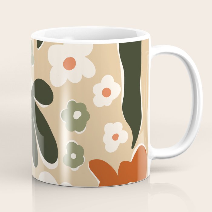 retro matisse flower garden  Coffee Mug Gallery Image 1
