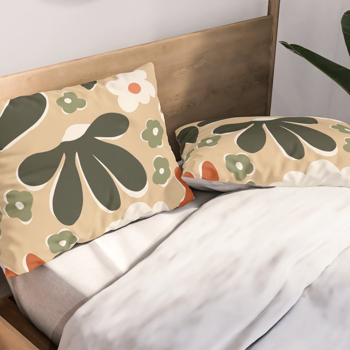 retro matisse flower garden  Pillow Sham Gallery Image 2