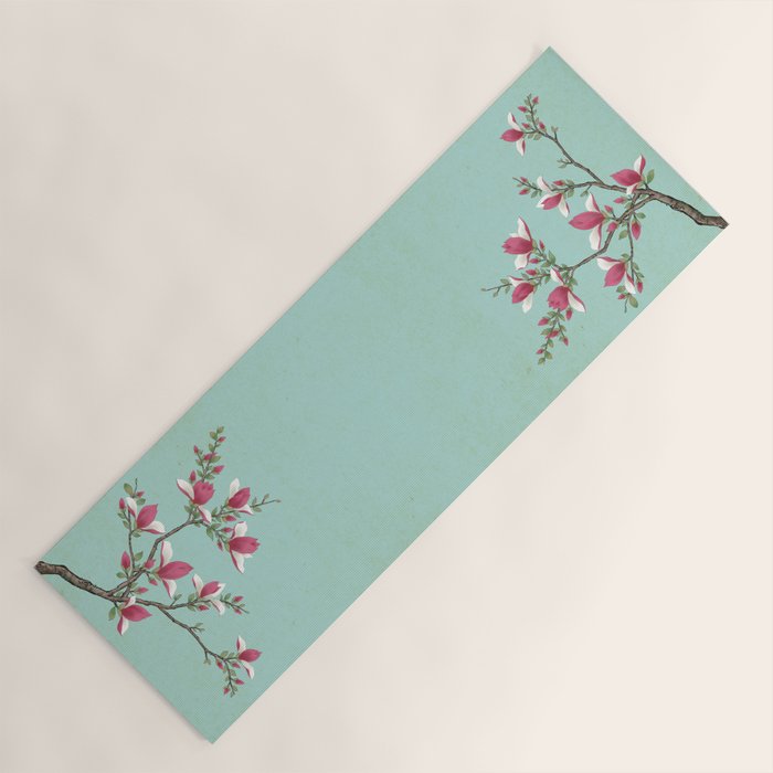 Magnolia : Minhwa-Korean traditional/folk art Yoga Mat Gallery Image 1