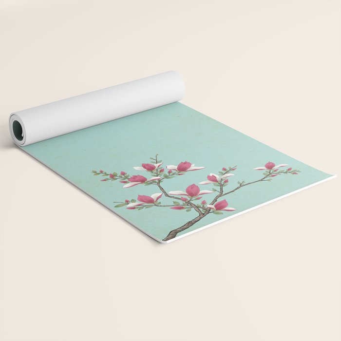 Magnolia : Minhwa-Korean traditional/folk art Yoga Mat Gallery Image 2