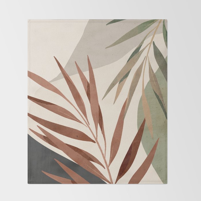 Abstract Art Tropical Leaves 11 Throw Blanket Gallery Image 2