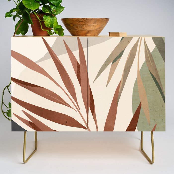 Abstract Art Tropical Leaves 11 Credenza Gallery Image 1