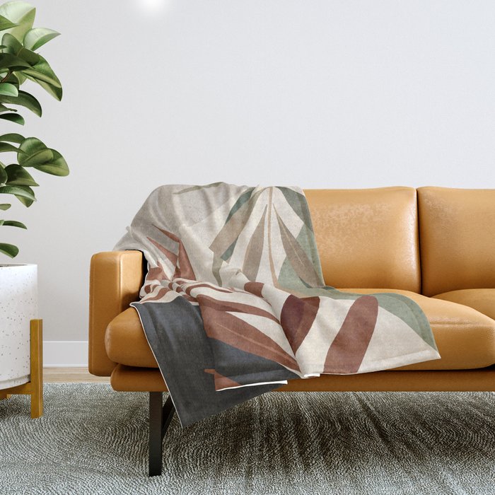 Abstract Art Tropical Leaves 11 Throw Blanket Gallery Image 1