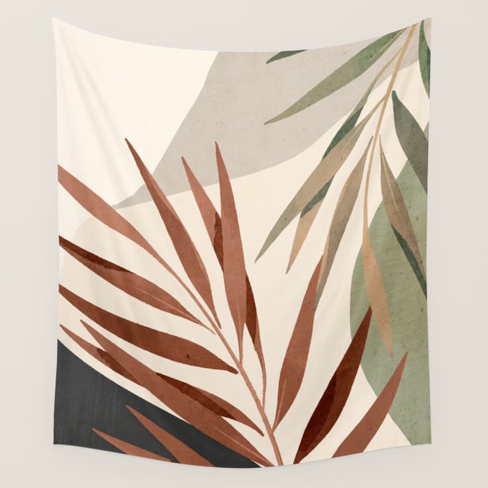 Abstract Art Tropical Leaves 11 Wall Tapestry Gallery Image 1