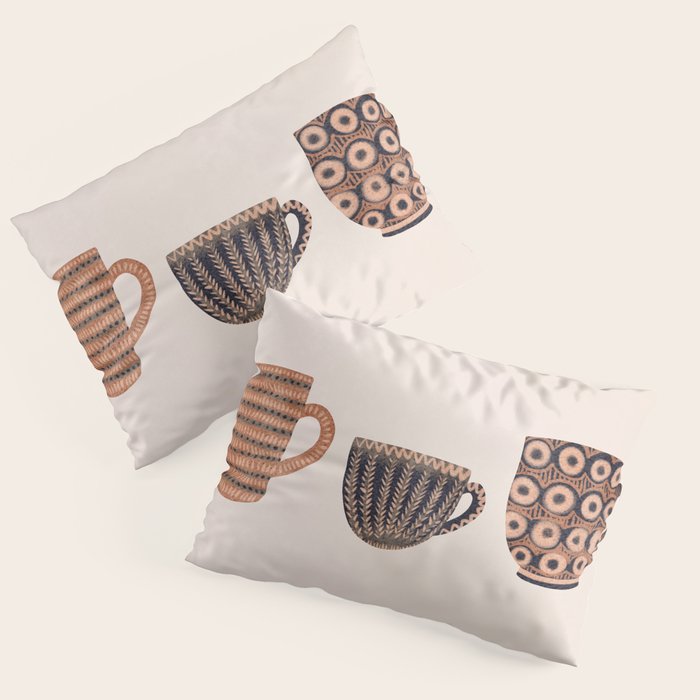 Watercolor Tea Cups Pillow Sham Gallery Image 1