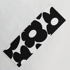 Black Retro Flowers White Background #decor #society6 #buyart Yoga Mat Gallery Image 1