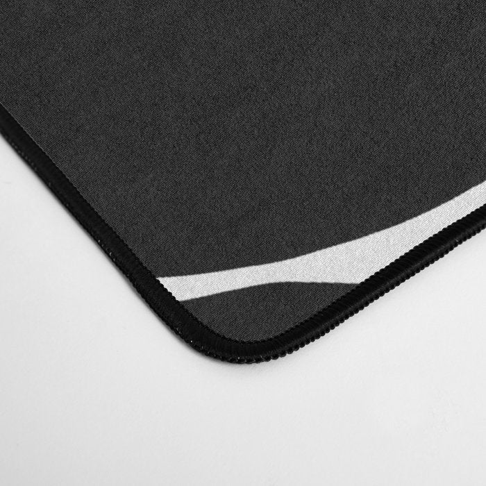 Black Retro Flowers White Background #decor #society6 #buyart Desk Mat Gallery Image 4