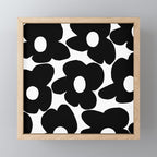 Black Retro Flowers White Background #decor #society6 #buyart Mini Art Print Gallery Image 1