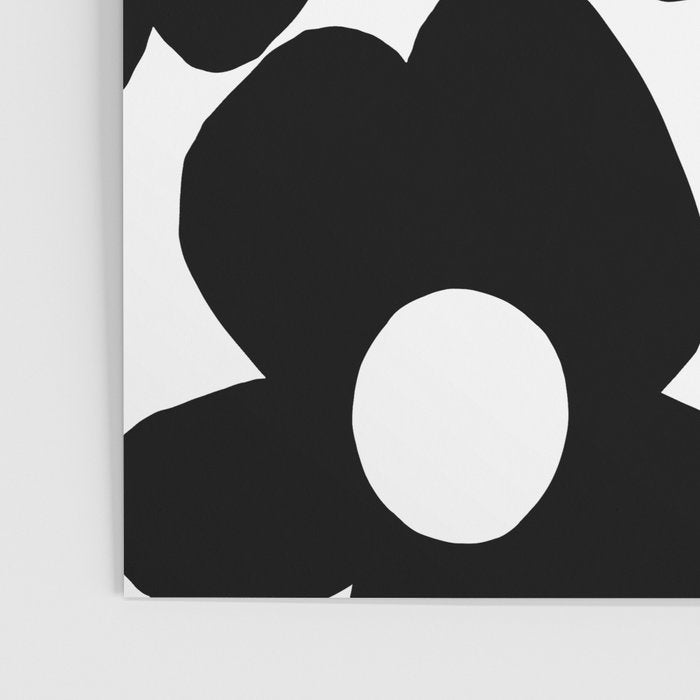 Black Retro Flowers White Background #decor #society6 #buyart Poster Gallery Image 3
