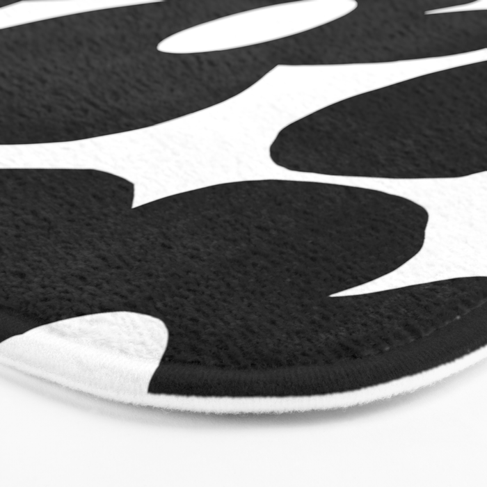 Black Retro Flowers White Background #decor #society6 #buyart Bath Mat Gallery Image 3