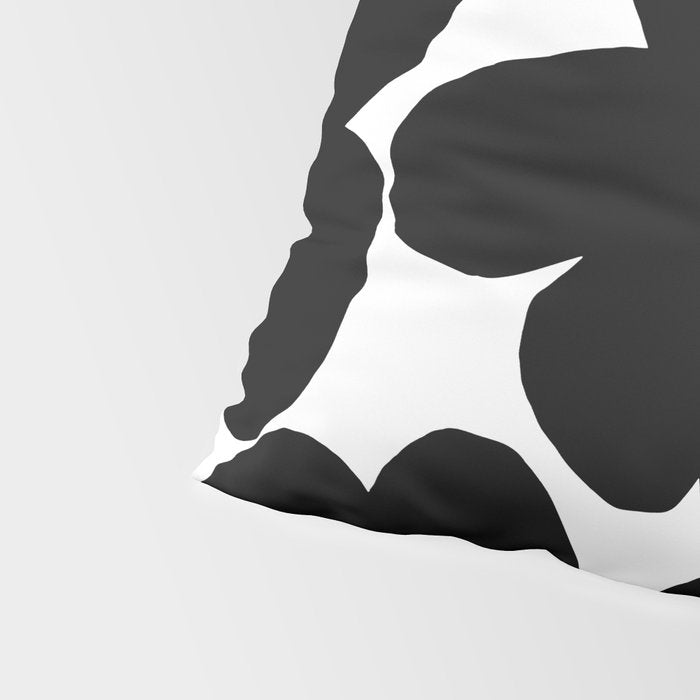 Black Retro Flowers White Background #decor #society6 #buyart Pillow Sham Gallery Image 4