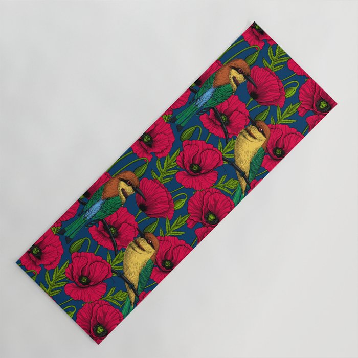 Bee eaters and poppies  Yoga Mat Gallery Image 1