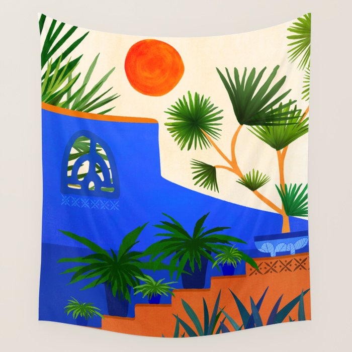 Southwest Desert Garden Landscape Wall Tapestry Gallery Image 1