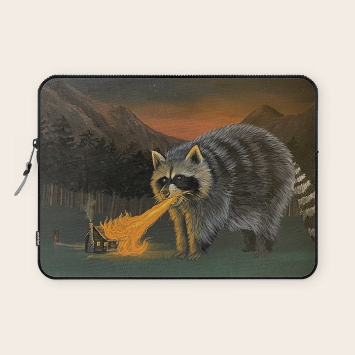 Fire Breathing Raccoon Laptop Sleeve Gallery Image 1