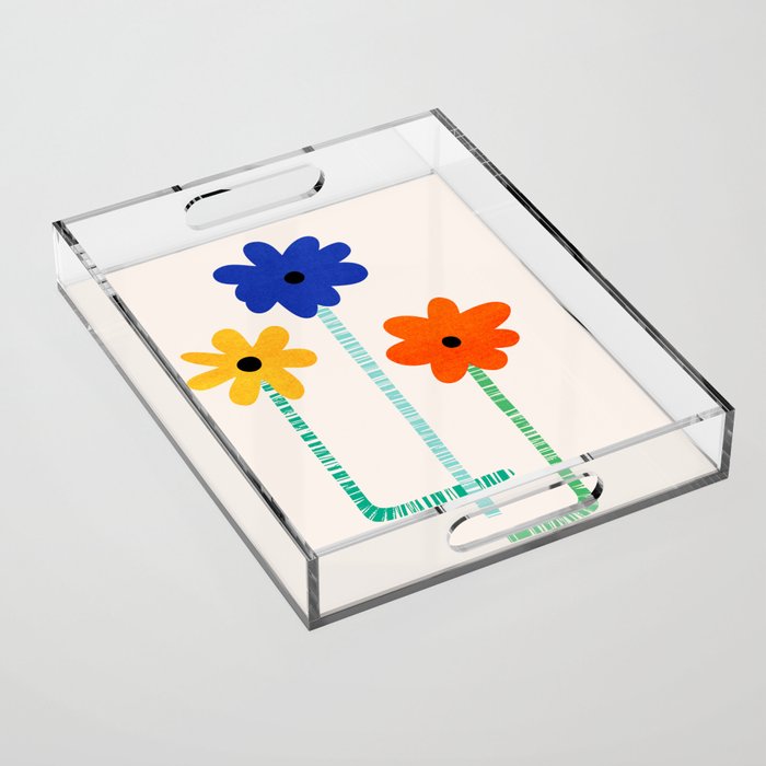 Lollipop Flowers Illustration Acrylic Tray Gallery Image 1