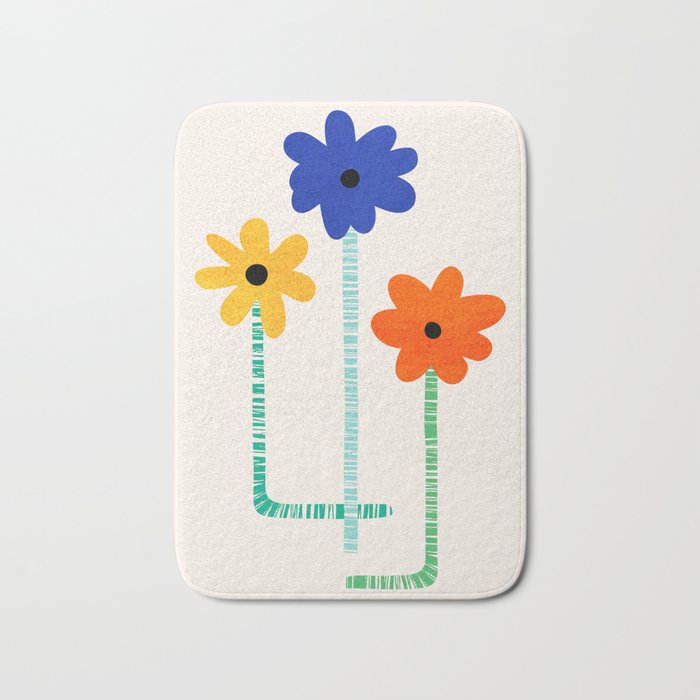 Lollipop Flowers Illustration Bath Mat Gallery Image 1