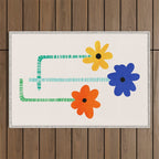 Lollipop Flowers Illustration Outdoor Rug Gallery Image 1