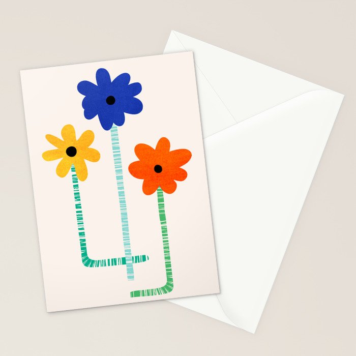 Lollipop Flowers Illustration Stationery Card Gallery Image 2
