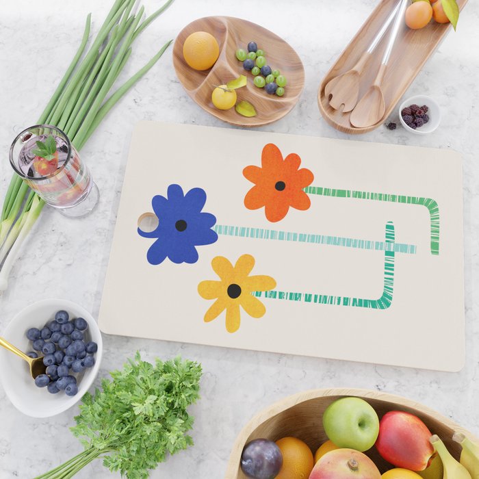 Lollipop Flowers Illustration Cutting Board Gallery Image 2